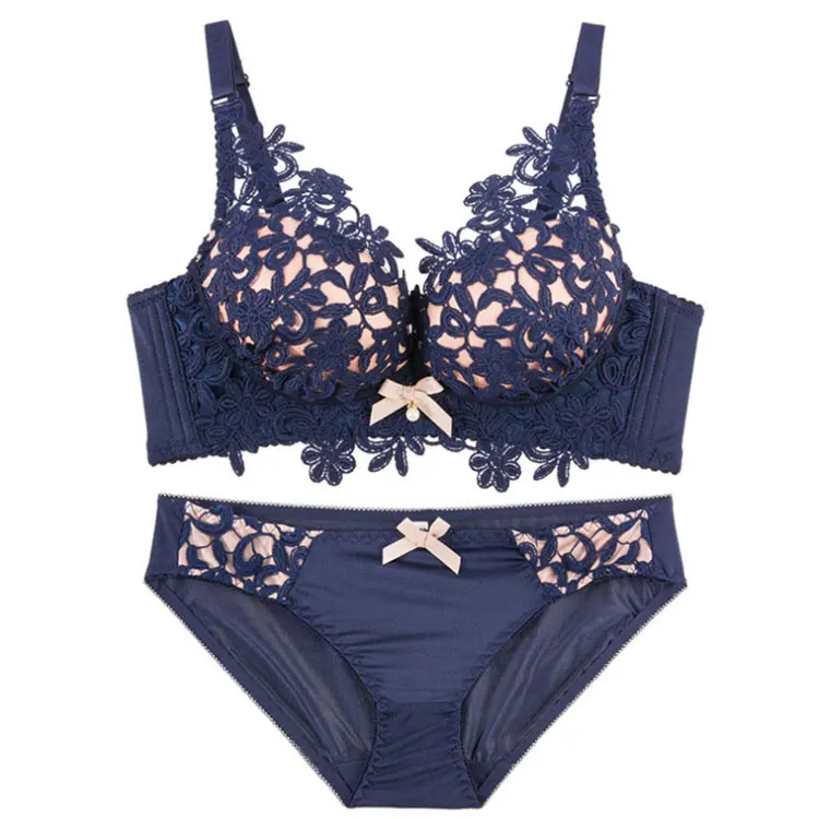 Новый дизайн, кружевной бюстгальтер пуш-ап с цветами для взрослых, женское нижнее белье, комплекты бюстгальтеров и трусиков