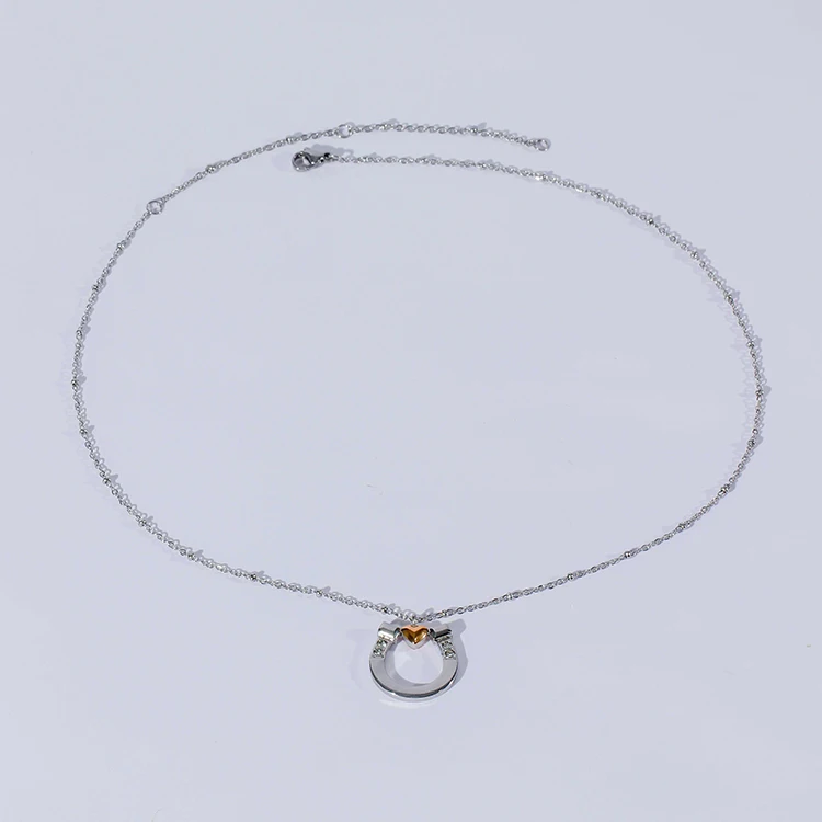 Ожерелье с кулоном из кубического циркония нержавеющей стали