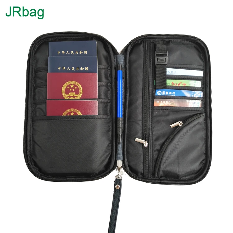 BSCI Audit Factory Grey Travel Document Organizer Bag  Passport Wallet For Women Men