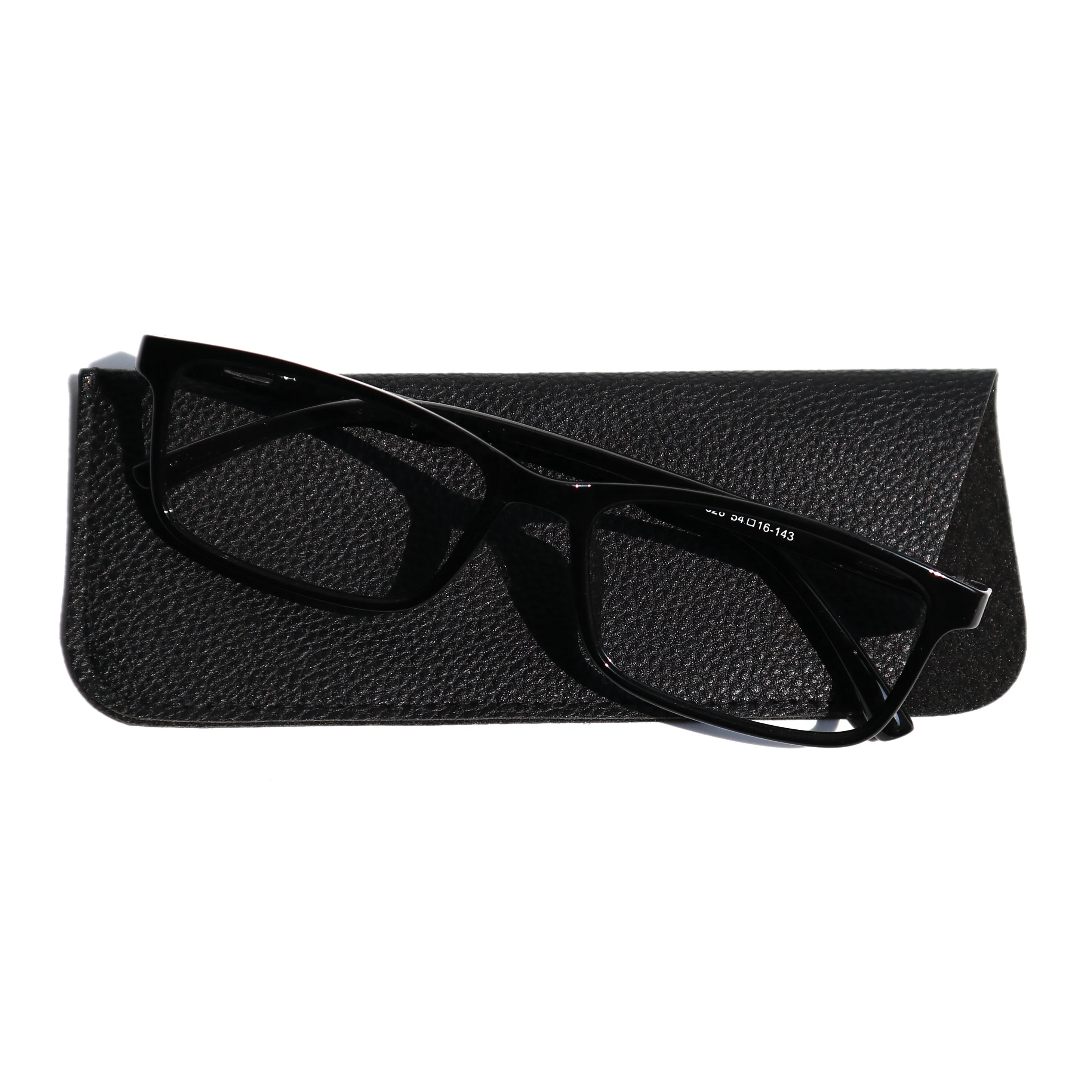 Cheap Reading Glasses Pouch Leather Black Wholesale Custom Leather Pouch for Glasses Package Eye Glasses Pouch Custom