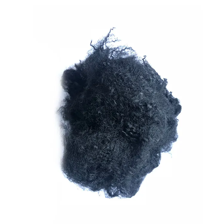 
RUIQI 1.4D*38mm regenerated black polyester staple fiber for textile yarn 