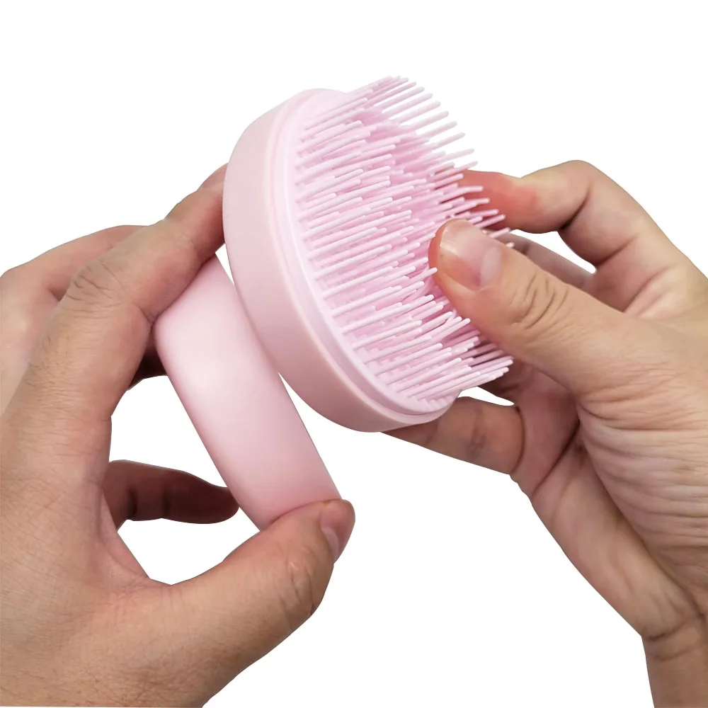 Private Label Portable Round Pocket Comb Small Size Travel Scalp Massage Hair Brush With Mirror