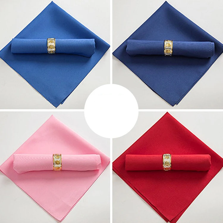 Custom Wedding Polyester Table Cloth Napkins High Quality Solid Color Mouth Cloth Napkins for Wedding Restaurant