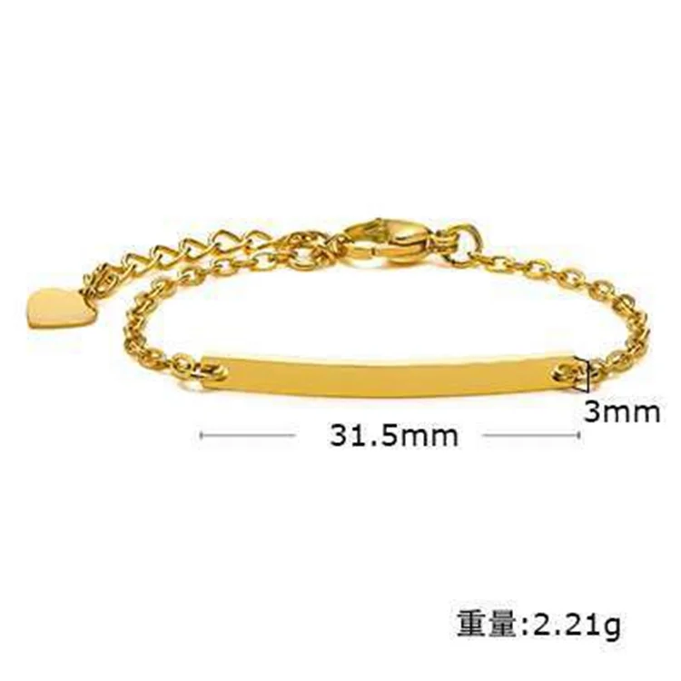 Cute children bracelets gold plated stainless steel hollow heart blank charm bracelet for kid