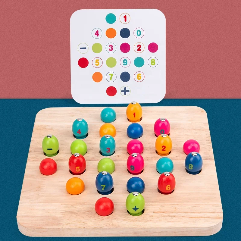 4 in 1 Multifunctional Fishing toy Memory Chess Educational toy wholesale Baby Hands-on Clip Beads Montessori Wooden Toy