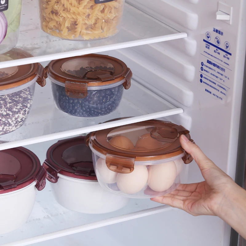 Microwaveable round airtight meal pre picnic snack soup sauces crisper set plastic storage box PP food container with snap lock