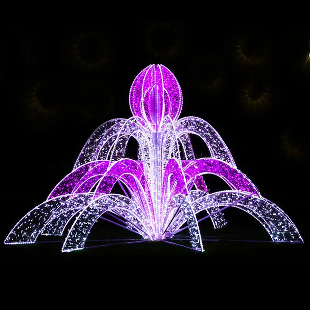 3D colorful Programmable Christmas decoration DMX/TTL pixel RGB motif light fountain