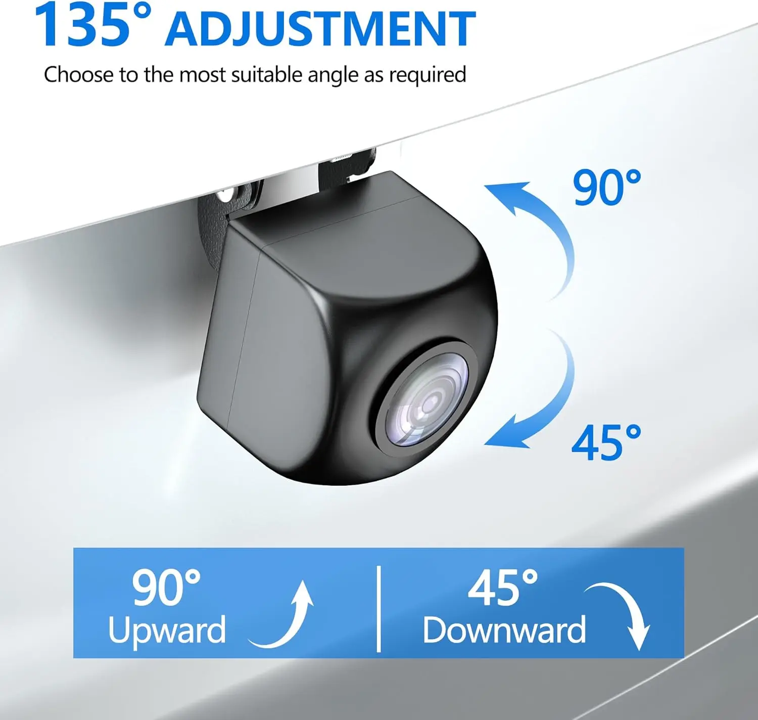 E-TOO IP68 Waterproof USA Car Backup Rear View Camera number plate Back Up Camera Universal License Plate Backup Camera