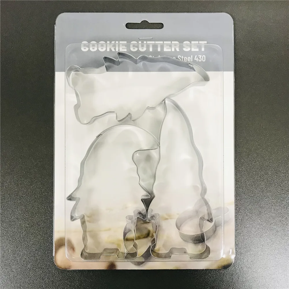 3Pcs Dwarf Shaped Cookie Biscuit Baking Molds Set Fondant Cake Fruit Vegetable Cutter Mould For Holiday Party Decoration