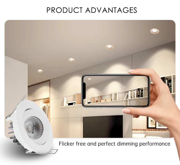 Flicker Free LED Flood Spot Light No Flicker 8 Watt 3000K 5000K Tiltable Spotlight 8W White Black Recessed Led Downlight