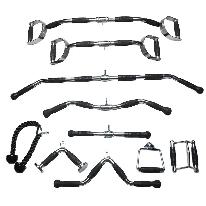 Wholesale Home Gym Fitness Grip Handle Cable Attachment Pull Up Bar Rowing Handle Gym Hand Grip Pulldown Handle Grip