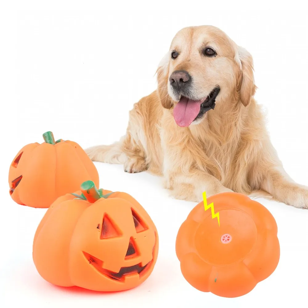 LM0134C Pet supplies Halloween Pet Pumpkin Toys Latex dog grinding toy chew and voice pet toys