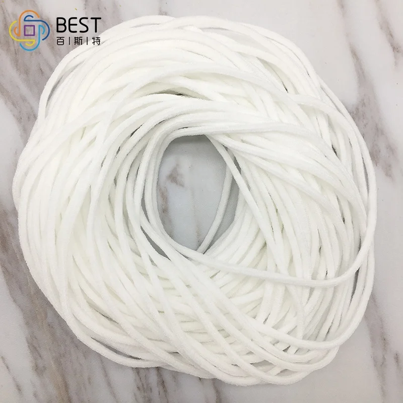 Manufacturer  Free Sample 2.8mm 3.0mm  White round Earloop Elastic  For Facemask