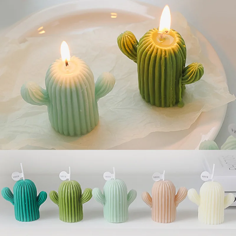 Handmade aromatherapy candle gift decoration ins photo props soy wax diy creative cactus candle