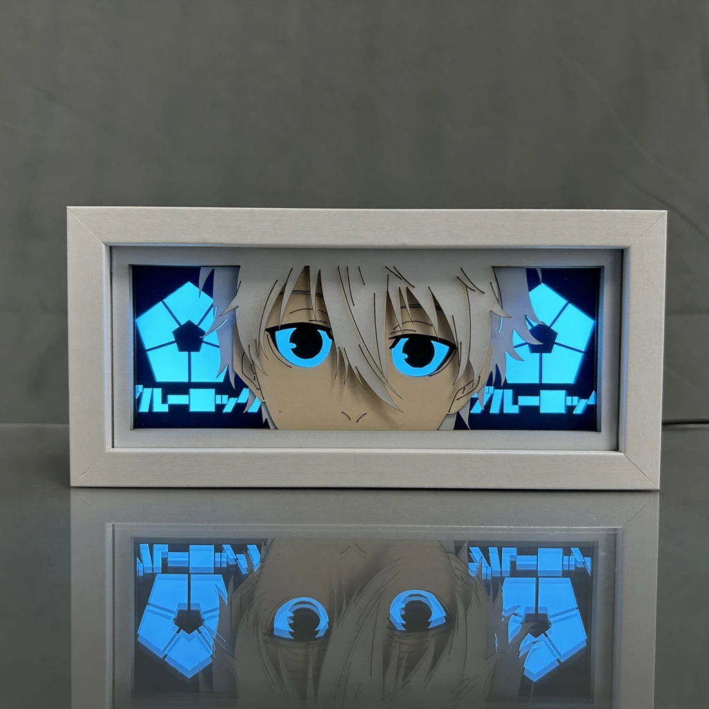 Blue Lock Seishiro Nagi Anime Light Box Paper Cut Lightbox Manga Led Nightlight for Kids Bedroom Decoration Table Lamp