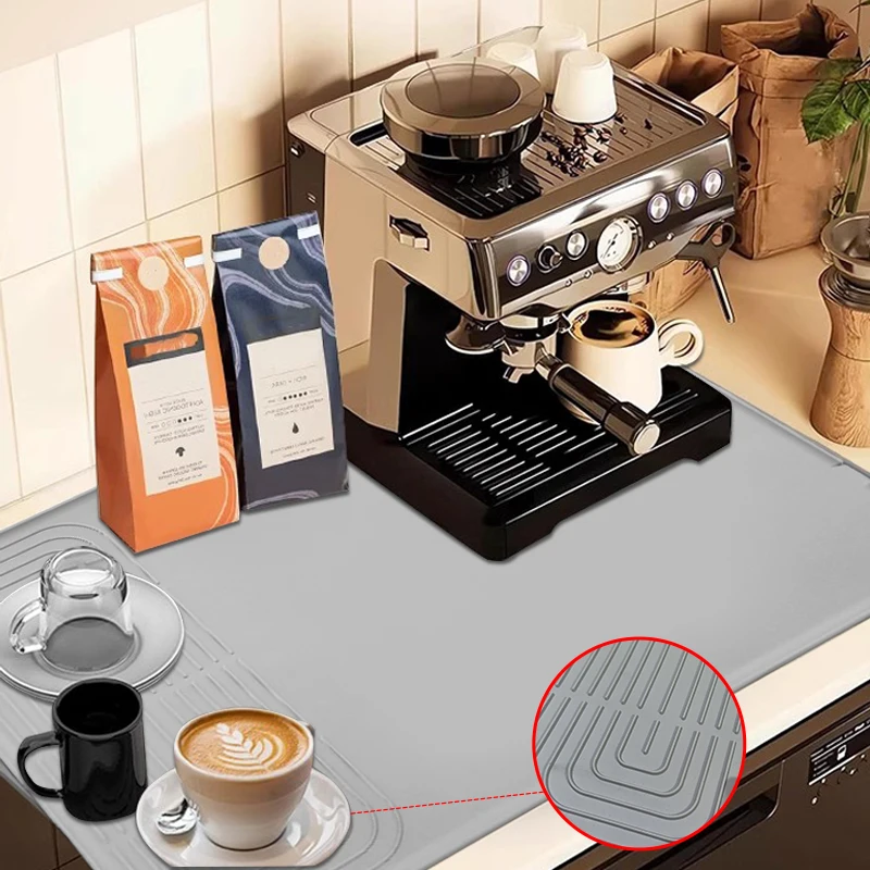 Kitchen Counter Coffee Mat Under Sink Mats for Kitchen Waterproof for Countertop Coffee Bar Accessories