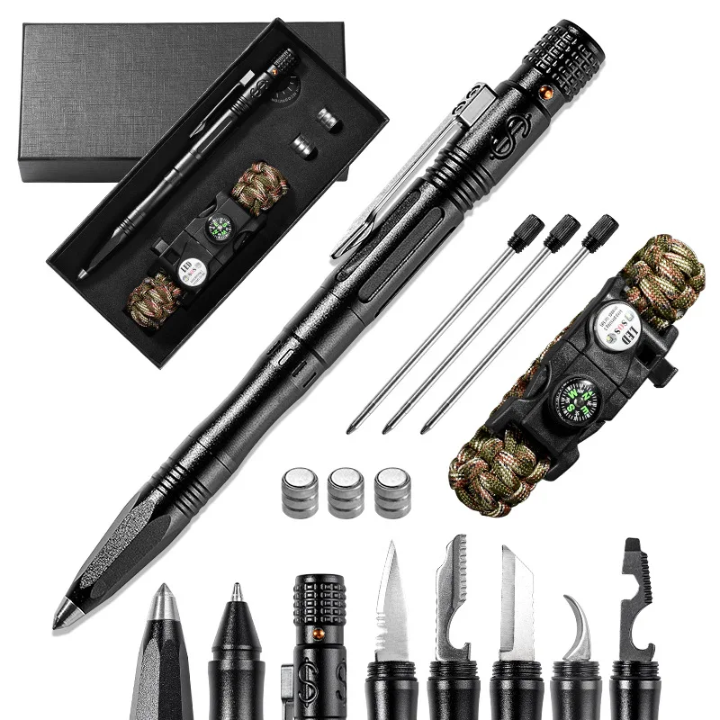 Multifunctional Security Protection Personal Defense Tool Non-slip Metal Tactical Ballpoint Pens