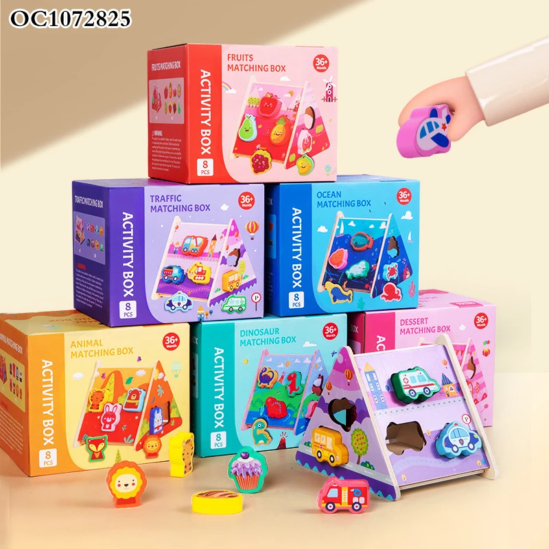 Traffic theme car shape children cognitive development toys wooden memory matching board game montessori for sale