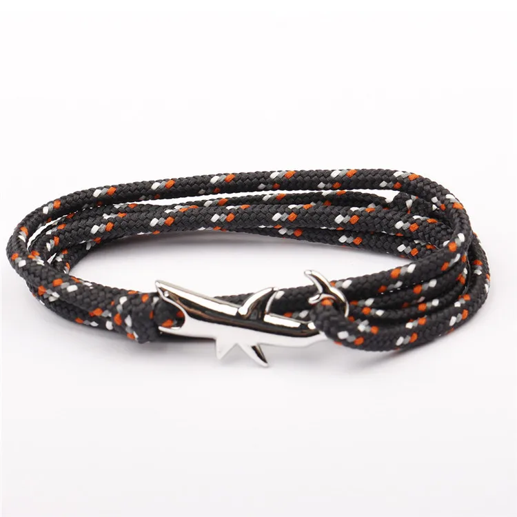 More color Available Adjustable Natural Rope Shark Anchor Bracelet for men women