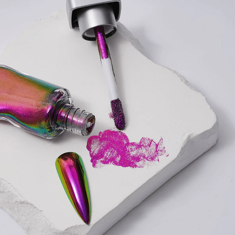 OEM Colors Liquid Type Mirror Chrome Powder Metallic Effect for Professional Nail Art Decor Manicure Nails Glitter Pigment