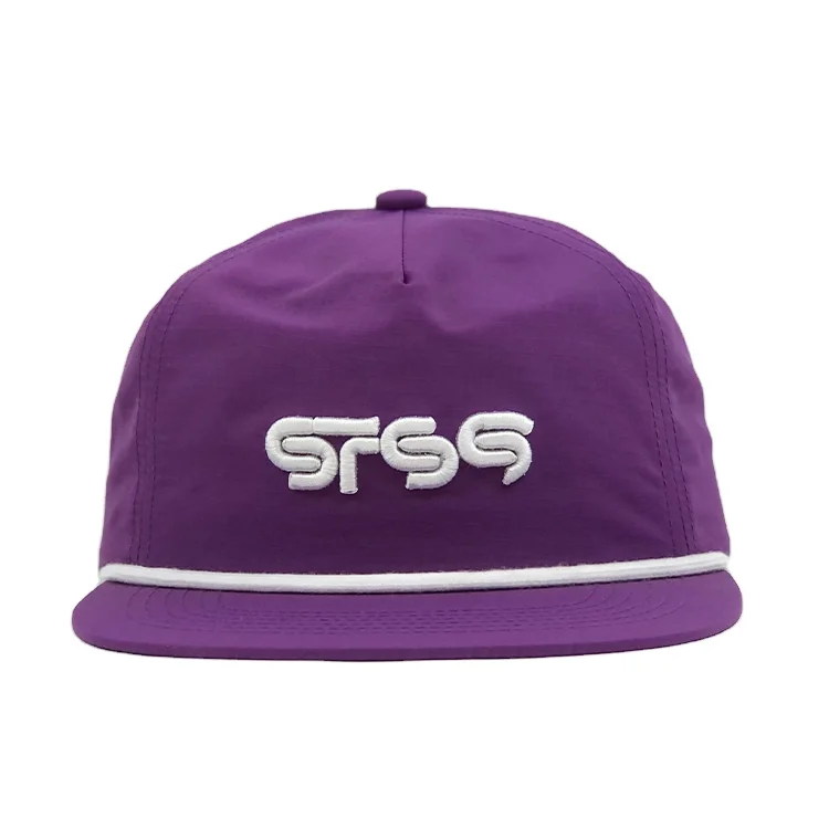 snapback cap waterproof brim white color golf rope snapback hat 5 panels mens snapback caps