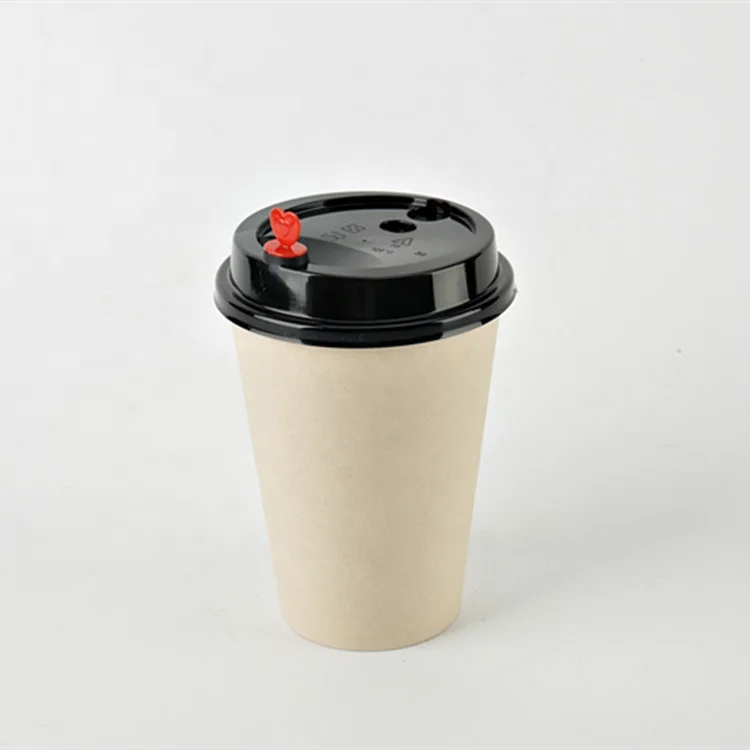 disposable PE/PLA Single Wall coffee Milk Tea bamboo fiber natural colour Paper Cup400ml  500ml