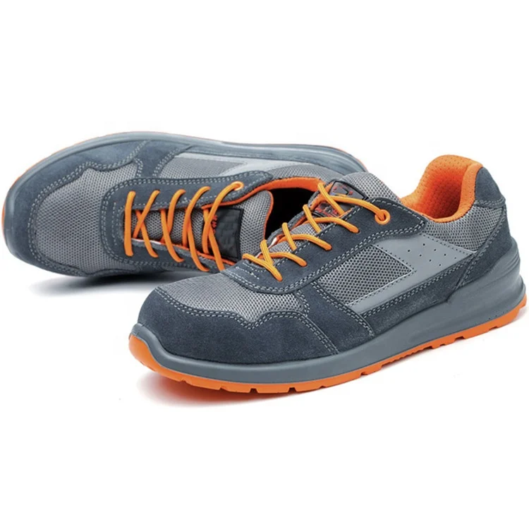 Orange Lightweight Breathable Industries Construction Work Shoes