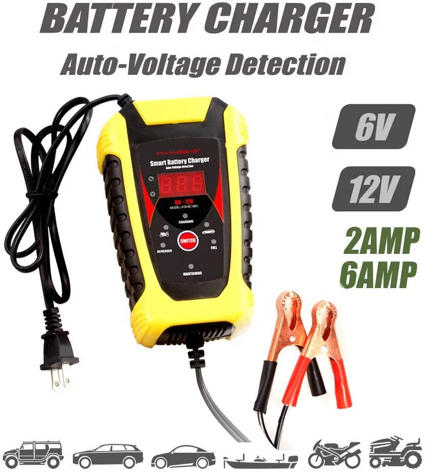 6 в 12 В автоматическое автомобильное зарядное устройство для аккумуляторов 5 ступеней для мотоцикла автомобиля лодки морской гель VRLA свинцово-кислотный аккумулятор зарядное устройство для обслуживания