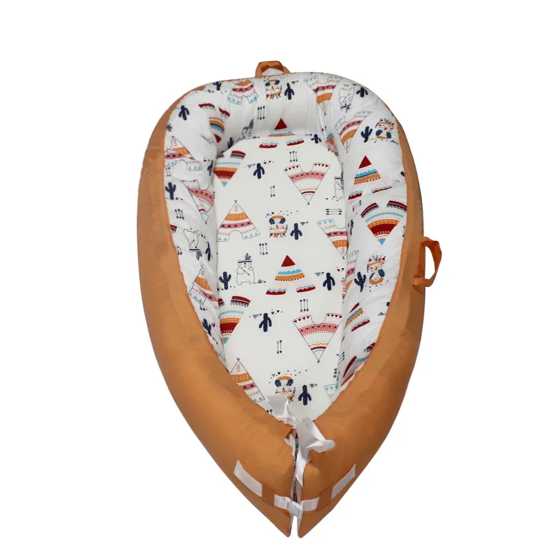 
Baby Crib Nest Cot Portable and Washable Cotton Infant Nest Safeguard Bed Crib Nest 