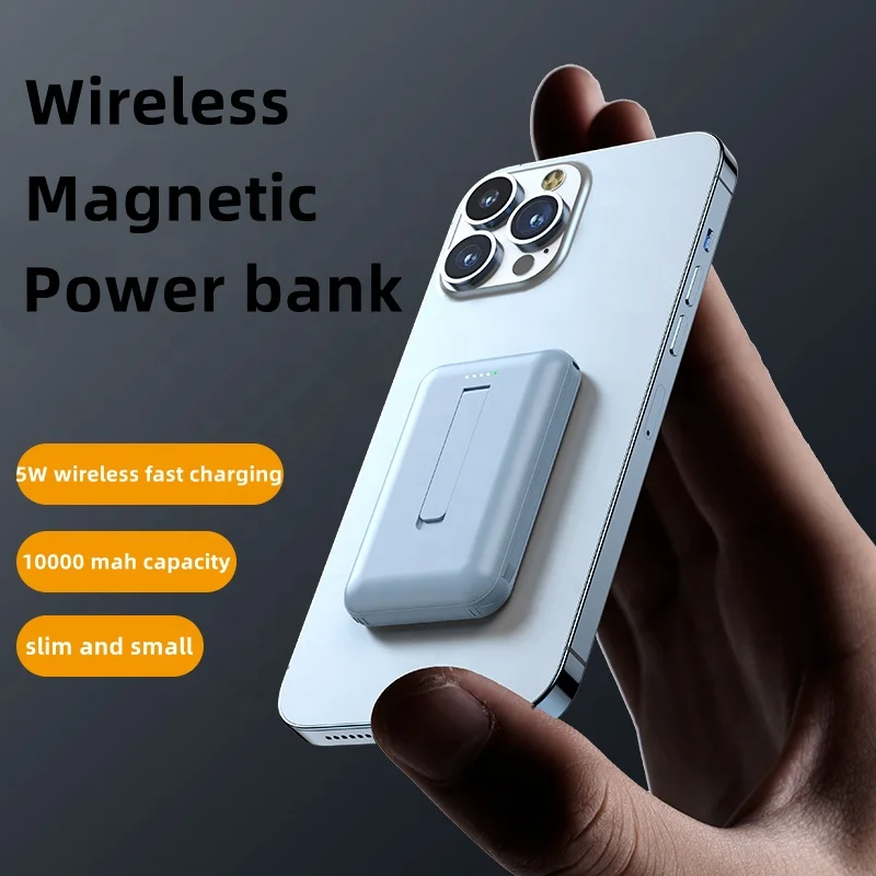 Mini Portable High Capacity Charger Wireless Fast Charging External Battery Pack 5000mAh Magnetic Power Bank for iPhone Android