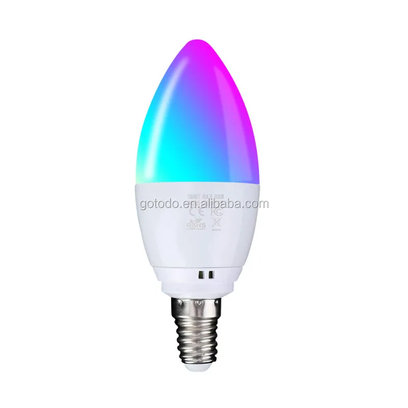 Changing Wifi Rgb Led Candle Br30 Tuya App Alexa Color Adjustable 6500k 3500k Smart Bulb