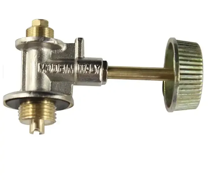 Brass Needle Valve M16X1.5 Screw Brass Valve Control with wheel for LPG Gas Camping Burner