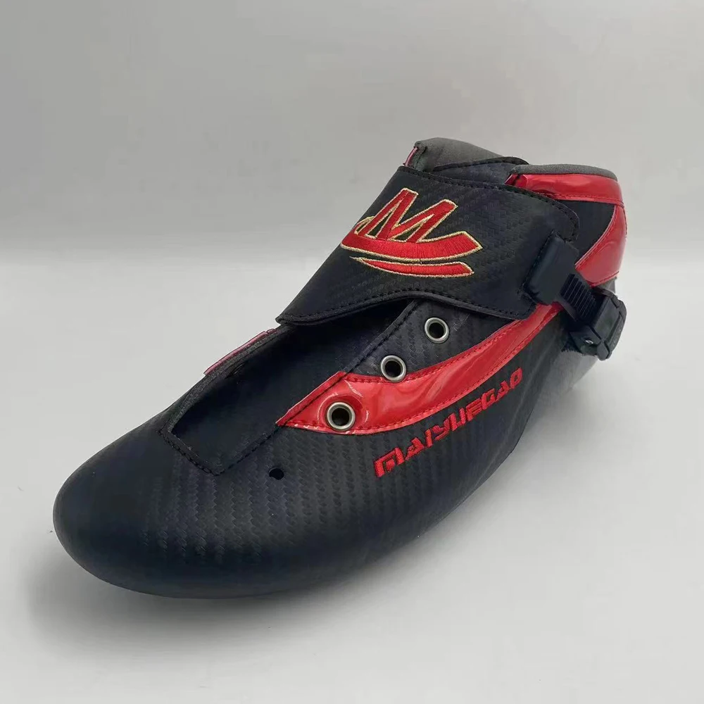 Good Quality Professional  Blue Carbon Fiber Roller Inline Speed Skate Boot