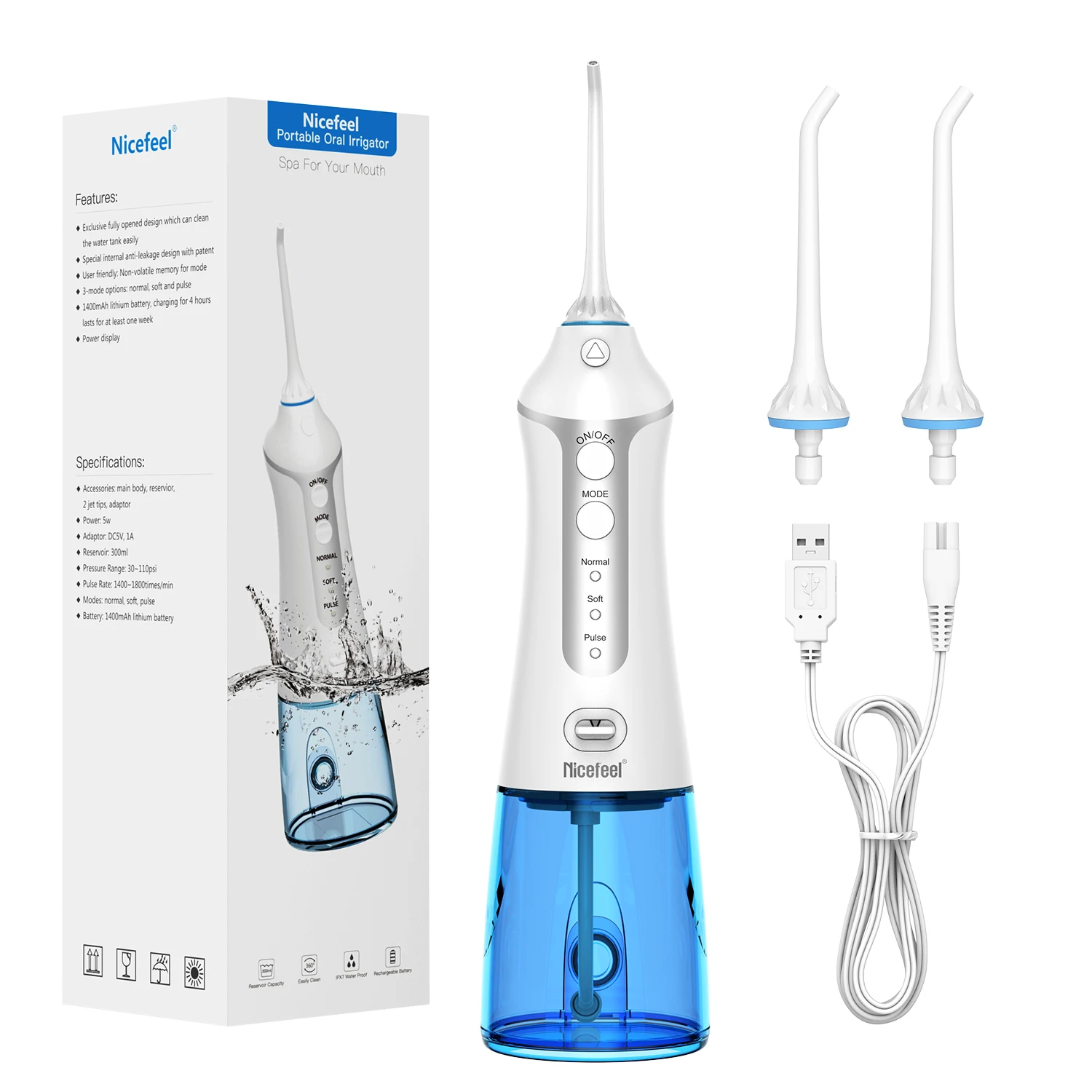 OEM Portable Water Flosser Cordless Oral Irrigator For Traveling Teeth Cleaner Teeth Whitening Gel For Brace Household Appliance