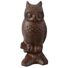 TT123 Esschert Design Garden Classic Decoration Antique Rust Cast Iron Owl Statue