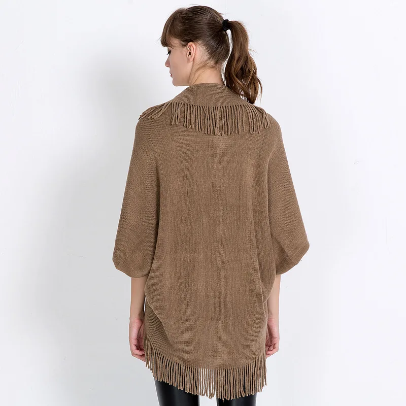 2021 fashion spring autumn acrylic shawl high quality warm knitted knitted cardigan shawl