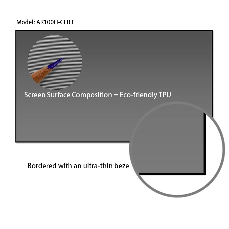 Elite Screens 16:9 Ceiling Light Rejecting Edge Free Fixed Frame 120 inch ALR ust Projection Screen