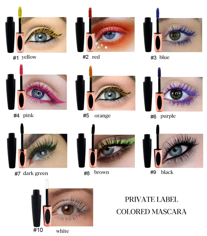 Wholesale private label colored mascara oem natural mascara facial waterproof vegan mascara