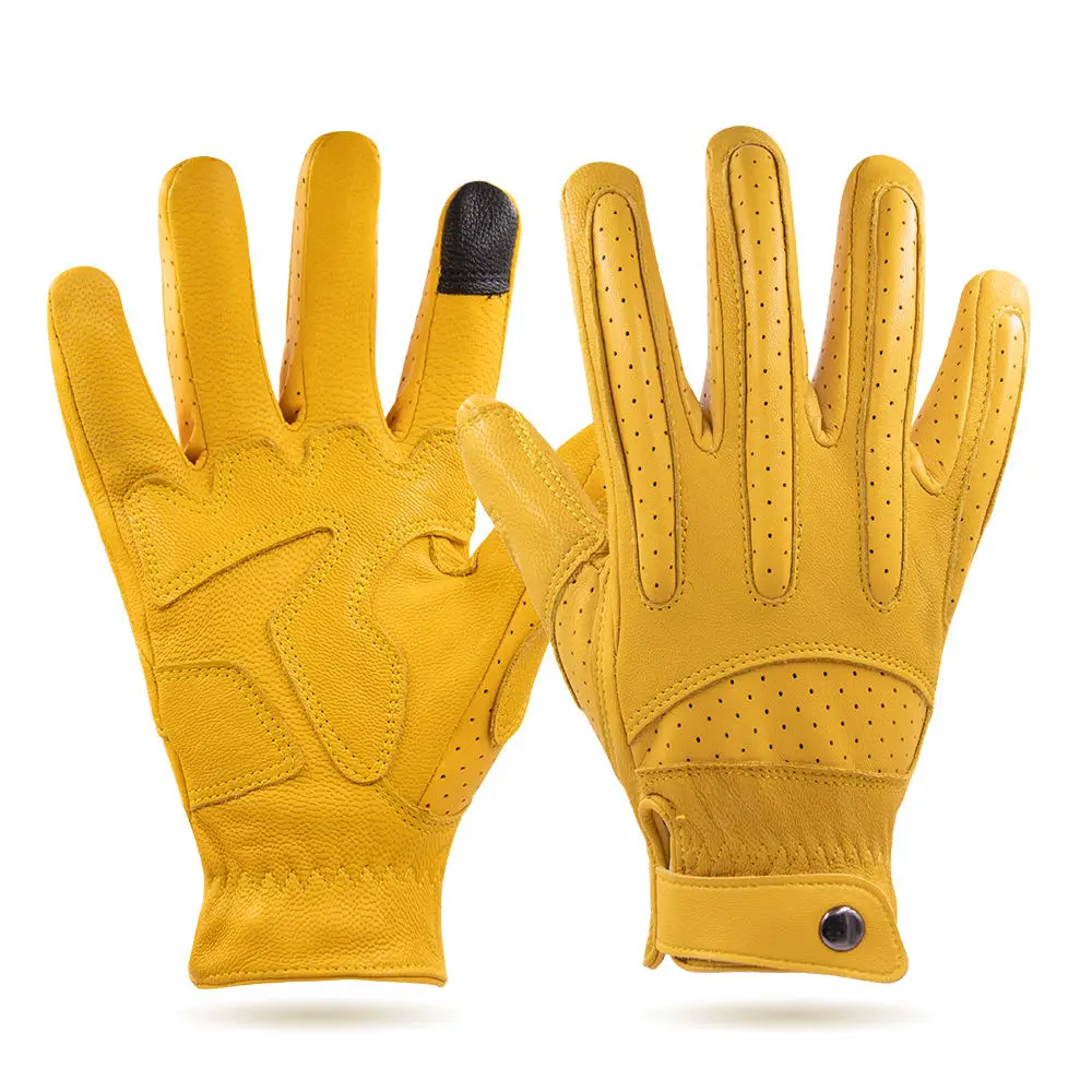 Vintage motorcycle gloves for men Guantes Motociclista De Piel Estilo Retro Nuevo Modelo luvas de moto touch
