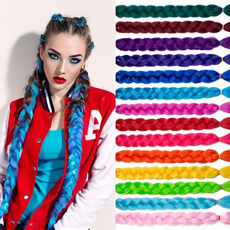 24 Inch Jumbo Braids Extensions Synthetic Braiding Hair Afro Ombre Color kanekalon Hair for Children Braid