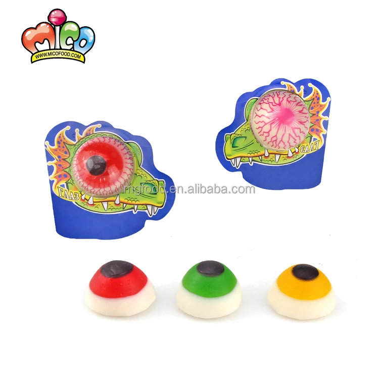 
Custom Halloween Seasonal Colorful Funny Soft Gummy Eyeballs Candy In Jar 