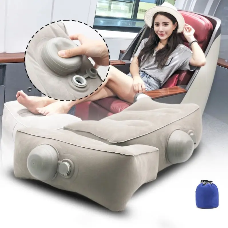 
Travel Kit No Need Blow Mouth Press Inflatable Travel Leg Foot Rest Pillow 