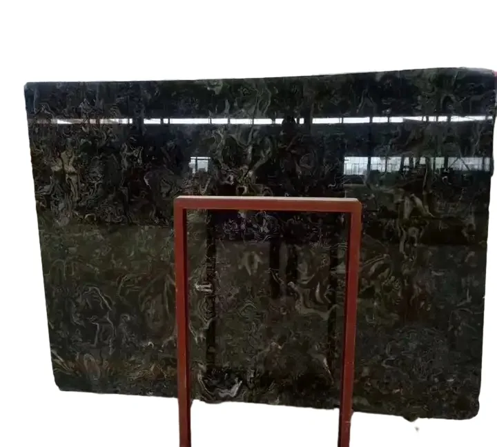 High Quality Natural Black Marble Rose Slabs Black Flower Marble Tile For Floor Countertops Decoration