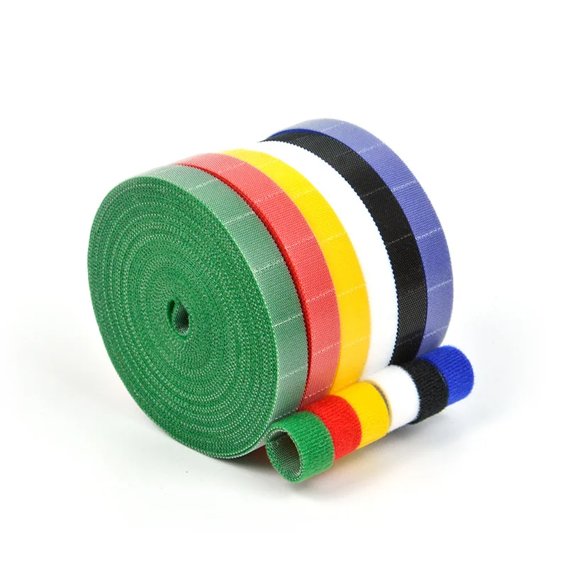 New Pre-cut Hand Tear Style Back To Back Self Adhesive Gripping  Double Sided Cable Tie Tape Hook And Loop Adhesive Roll
