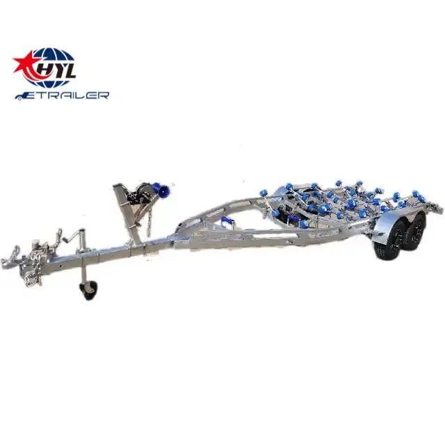 8.5M tandem  axle  galvanized   boat  trailer  loading 3500kgs (loading on board with damping system)