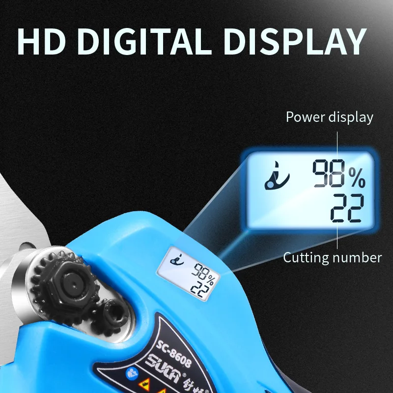 Suca SC-8608 32mm Cordless Battery Pruner Tree Pruning Branches Scissors Orchard Garden and Electric Pruning Shear