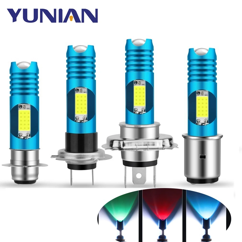 RGB H4 H7 LED P15D H6 BA20D LED Motorcycle Headlight Blub 12V Moto Light For Moped Scooter Motorbike ATV Lamp Hi /Lo Beam
