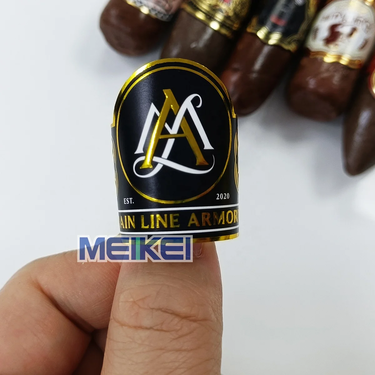 Пользовательские художественные этикетки для сигар ленты с тиснением золотой фольги ног
