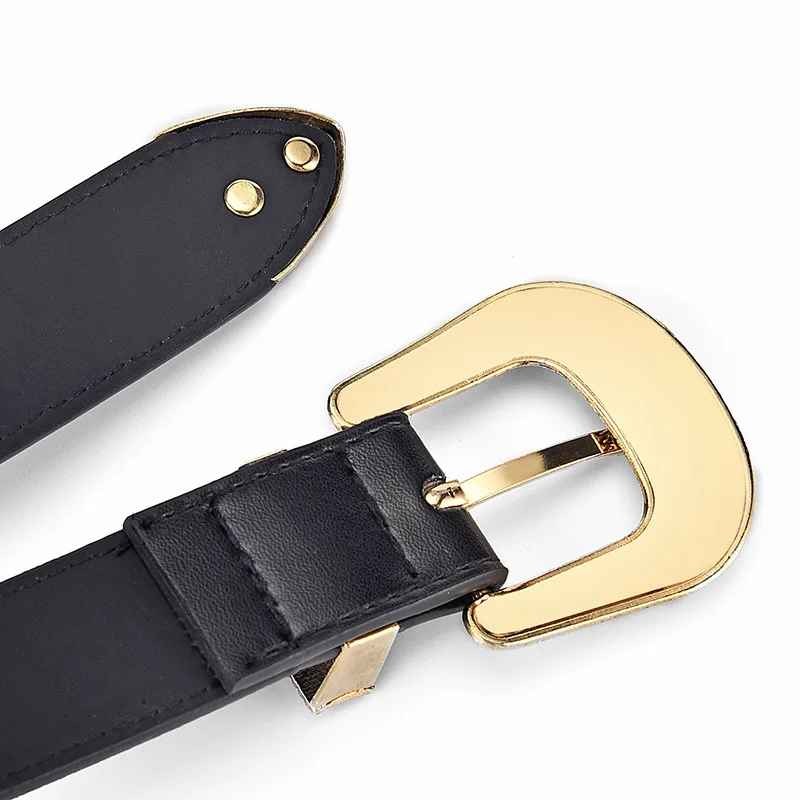 RW European American Hot Sell Women Gold Silver Pin Buckle Belts Lady Retro PU Leather Waist Belt Female Jeans Casual Dress Belt