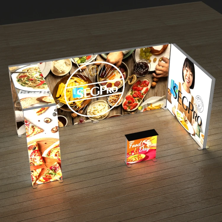 Lintel Light Box Farmes Advertising Light Box Booth With Storage Room And Tv Led Light Box Stand Trade Show Display Booth